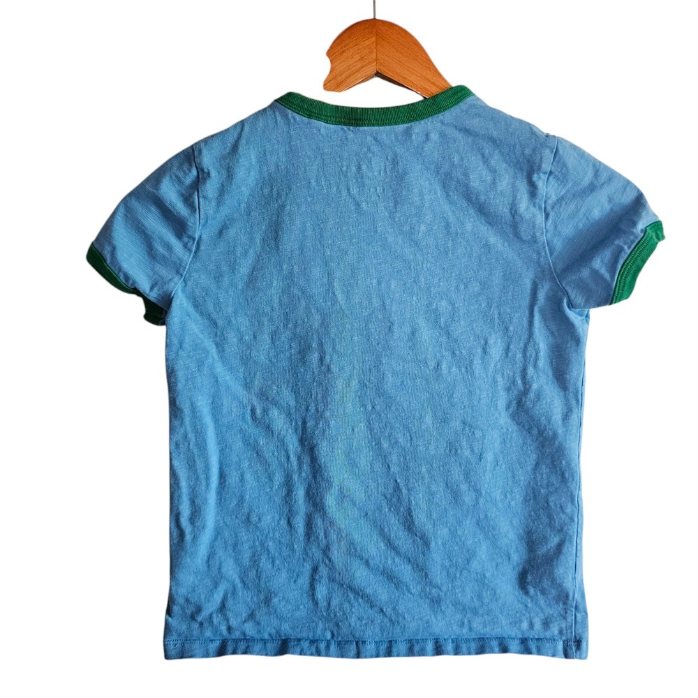 Boden Graphic Tee Pineapple Cat Guinea Pig Short Sleeve Top Blue Green 9 10 Year - Picture 6 of 7